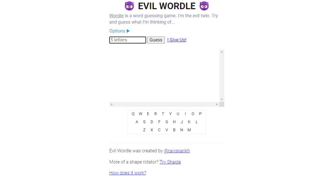 Play Evil Wordle Online