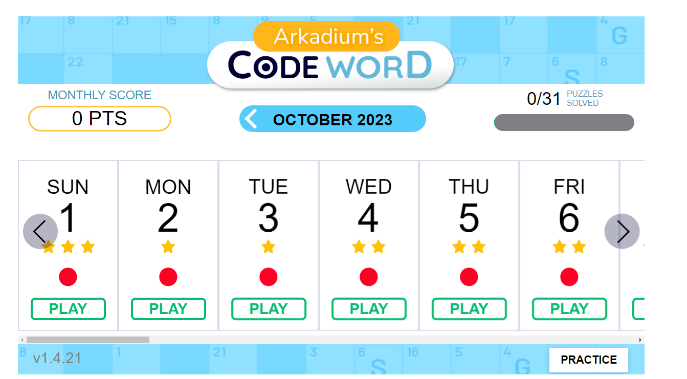 Play Arkadium,s Codeword Online