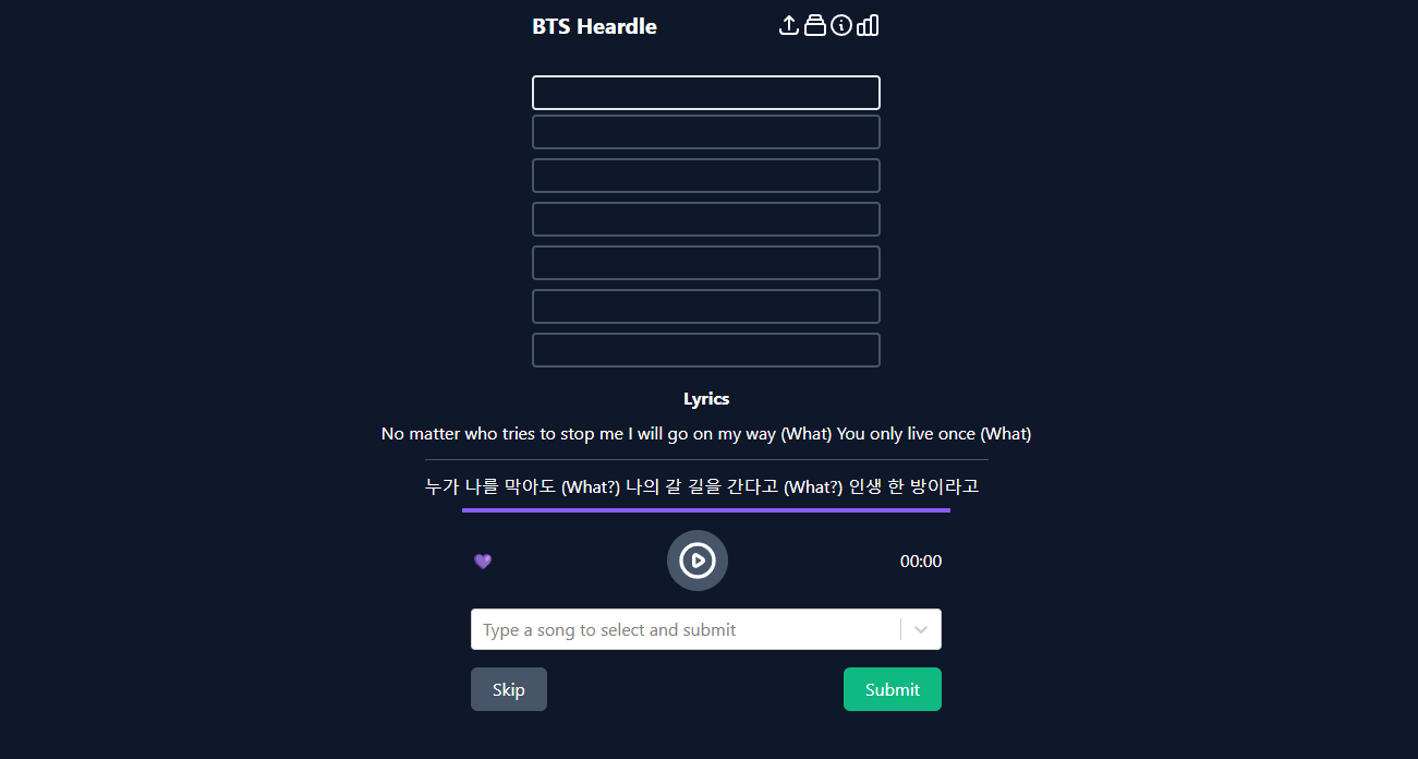 Play BTS Heardle Online